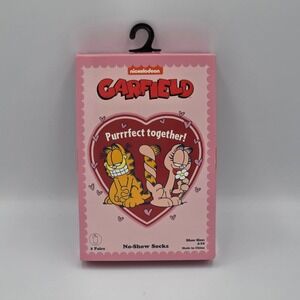 Garfield Valentine Puurfect Together No-Show Socks Gift Set 2-Pairs Size 4-10